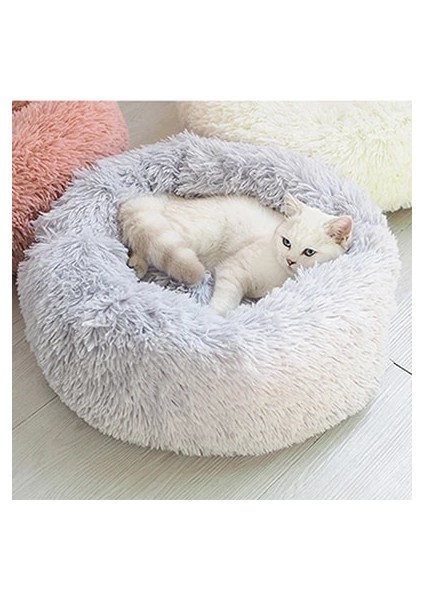 Açık Gri Stil 40CM Uzun Peluş Köpek Kedi Yatağı Kedi Köpek Aksesuarları Sepeti Sakinleştirici Kış Sıcak Yatak Kedi Evi Yıkanabilir Kediler Için Yumuşak Küçük Köpek Mat Çanta Yatak (Yurt Dışından)