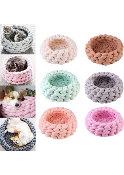 Bej Tarzı M Beden Örgü Pamuklu Büyük Evcil Köpekler Kediler Yatak Paspasları Yumuşak Sıcak Kulübesi Mat Köpek Yastık Ev Evcil Hayvan Kulübesi Pet Köpek Kedi El Dokuması Yatak (Yurt Dışından) fiyatları