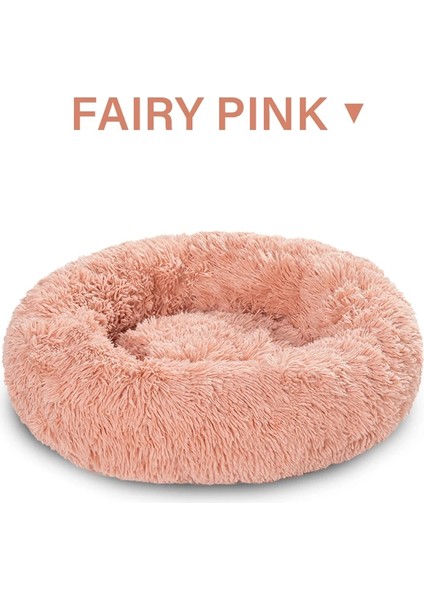 Gw-Peri Pembe Tarzı XXXL-110CM Vıp Yuvarlak Zip Pet Köpek Yatağı Büyük Küçük Köpek Kedi Evi Uzun Peluş Mat Kanepe Süper Yumuşak Pet Yatak Kulübesi Köpek Sakinleştirici Yatak (Yurt Dışından)
