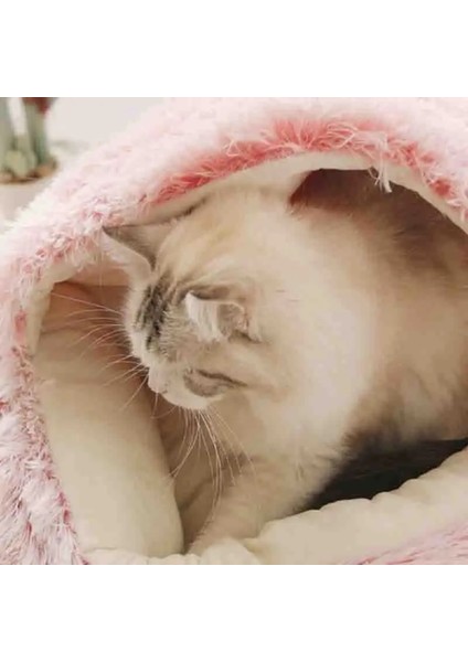 Uzun Peluş Gri Tarzı 35CM Kış 2 1 Kedi Yatak Yuvarlak Sıcak Pet Yatak Ev Uzun Peluş Köpek Yatağı Sıcak Uyku Tulumu Küçük Köpekler Kediler Için Kanepe Yastık Yuva (Yurt Dışından)