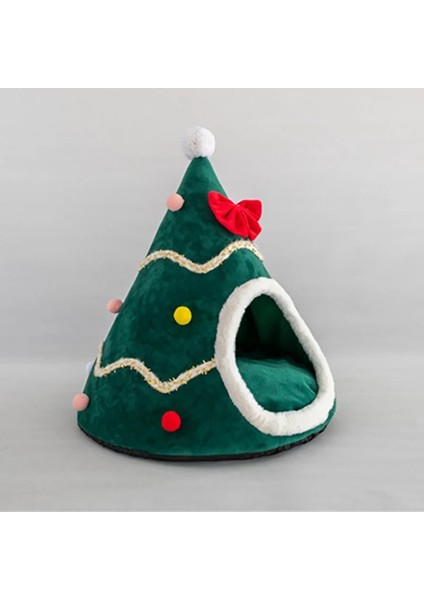 Yeşil Stil S 45X38X38CM Kedi Yatak Ev Noel Ağacı Şekli Köpek Kulübesi Yıkanabilir Kedi Mat Yavru Mağara Kış Sıcak Kediler Için Pet Yataklar Köpekler Pet Aksesuarları (Yurt Dışından)