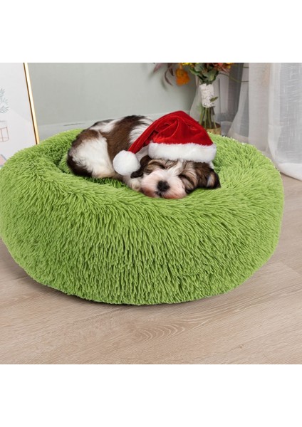 Yuva-Koyu Yeşil Stil 40CM Kedi Süper Yumuşak Uzun Peluş Sıcak Mat Sevimli Hafif Kulübesi Pet Uyku Sepeti Yatak Yuvarlak Kabarık Rahat Dokunmatik Evcil Hayvan Ürünleri (Yurt Dışından)
