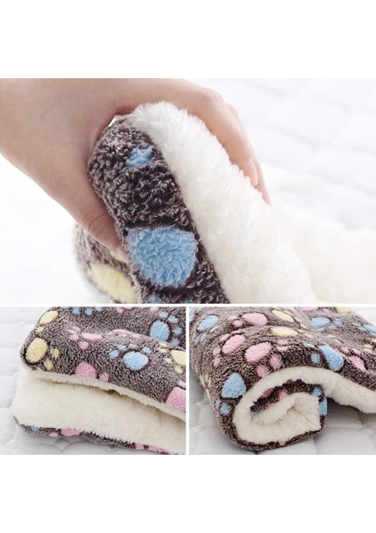 Pembe Ayı Stili 79X60CM Yumuşak Flanel Kalınlaşmış Pet Yumuşak Polar Ped Pet Battaniye Yatak Mat Yavru Köpek Kedi Kanepe Yastık Ev Halısı Sıcak Tutmak Uyku Örtüsü (Yurt Dışından)