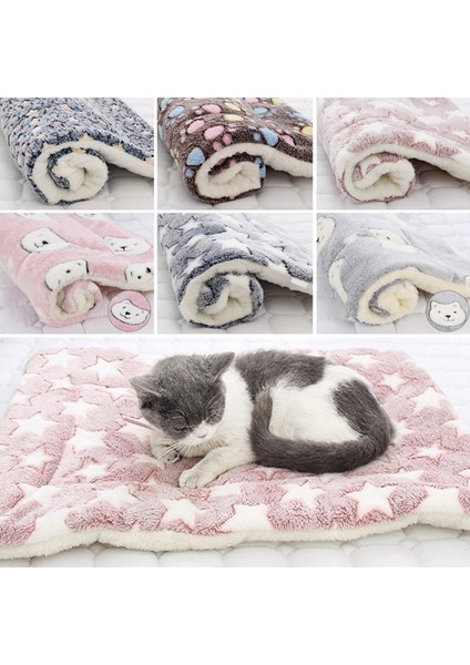 Pembe Ayı Stili 79X60CM Yumuşak Flanel Kalınlaşmış Pet Yumuşak Polar Ped Pet Battaniye Yatak Mat Yavru Köpek Kedi Kanepe Yastık Ev Halısı Sıcak Tutmak Uyku Örtüsü (Yurt Dışından)