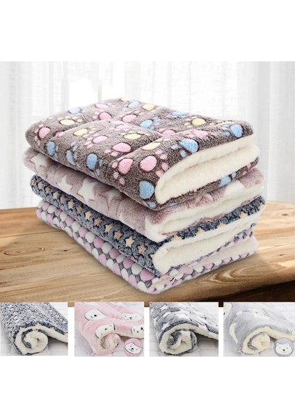 Pembe Ayı Stili 79X60CM Yumuşak Flanel Kalınlaşmış Pet Yumuşak Polar Ped Pet Battaniye Yatak Mat Yavru Köpek Kedi Kanepe Yastık Ev Halısı Sıcak Tutmak Uyku Örtüsü (Yurt Dışından)