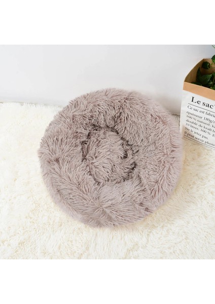 Kahverengi Tarzı 60CM Kedi Süper Yumuşak Uzun Peluş Sıcak Mat Sevimli Hafif Kulübesi Pet Uyku Sepeti Yatak Yuvarlak Kabarık Rahat Dokunmatik Evcil Hayvan Ürünleri (Yurt Dışından)