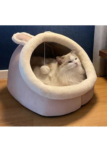 Pembe Tavşan Stili L Beden Sevimli Kedi Yatak Sıcak Pet Sepet Rahat Yavru Kedi Şezlong Yastık Kedi Evi Çadır Yıkanabilir Mağara Kediler Yatakları Için Çok Yumuşak Küçük Köpek Mat Çanta (Yurt Dışından)