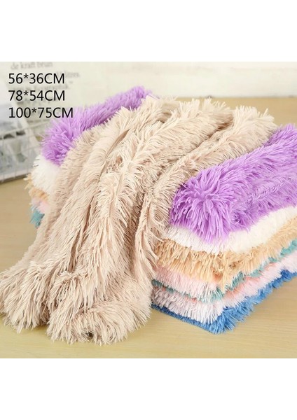 Camgöbeği Mavi Tarzı 56X36CM Yumuşak Pet Köpek Battaniye Kedi Yatak Mat Uzun Peluş Sıcak Çift Katmanlı Kabarık Derin Uyku Örtüsü Küçük Orta Büyük Köpekler Için Yatak (Yurt Dışından)