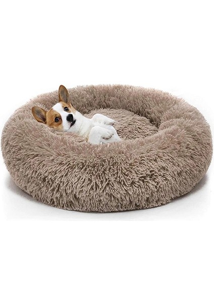 Koyu Gri Tarzı 50CM Sakinleştirici Rahat Köpek Yatağı Yuvarlak Büyük Köpekler Için Pet Şezlong Yastık Kedi Kış Köpek Kulübesi Noel Yavrusu Mat (Yurt Dışından) fiyatları