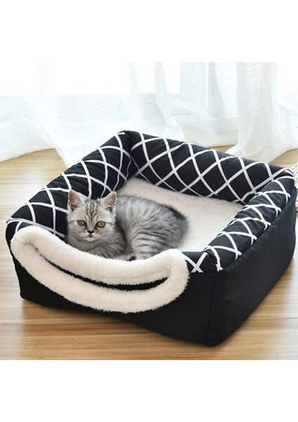 Siyah-Zebra Tarzı Boy 38X38X34CM 2 In 1 Kedi Çadır Mağara Yatak Yumuşak Kapalı Kapalı Kapalı Pet House Rahat Kedi Yavrusu Uyku Yatakları Köpek Yavrusu Için Çıkarılabilir Yastık ile (Yurt Dışından) fiyatları