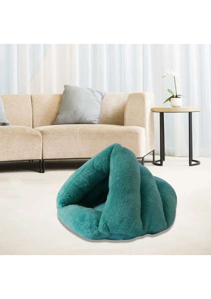 Yeşil Stil 50X50CM Pet Yatak Yumuşak Sıcak Yuva Kulübesi Uyku Tulumu Mat Pad Çadır Kedi Köpek Mağara Evi Için Yıkanabilir Peluş Derin Uyku Kedi Kumu Mat (Yurt Dışından)