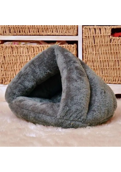 Yeşil Stil 50X50CM Pet Yatak Yumuşak Sıcak Yuva Kulübesi Uyku Tulumu Mat Pad Çadır Kedi Köpek Mağara Evi Için Yıkanabilir Peluş Derin Uyku Kedi Kumu Mat (Yurt Dışından)