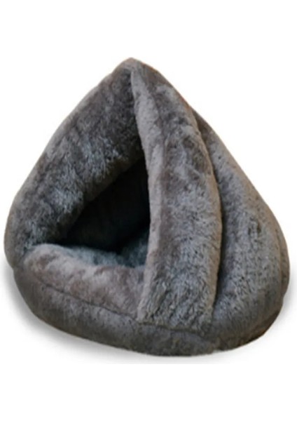 Gri Stil L Beden Üçgen Pet Yuva Pet Köpek Kedi Mağarası Igloo Yatak Sepet Ev Yavrusu Yumuşak Rahat Kapalı Yastık Kulübesi Pet Aksesuarları Yeni Sıcak (Yurt Dışından)