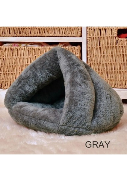 Gri Stil L Beden Üçgen Pet Yuva Pet Köpek Kedi Mağarası Igloo Yatak Sepet Ev Yavrusu Yumuşak Rahat Kapalı Yastık Kulübesi Pet Aksesuarları Yeni Sıcak (Yurt Dışından) modelleri