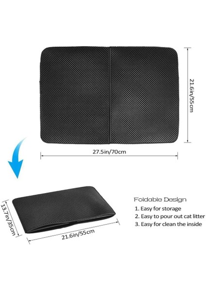 Gri Stil 30X45CM Pet Kedi Kumu Mat Katlanır Su Geçirmez Çift Katmanlı Kumu Kedi Yatağı Yakalama Pet Çöp Kutusu Mat Ped Ürünleri Kediler Evi Için Temiz (Yurt Dışından)