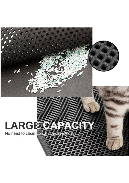 Gri Stil 30X45CM Pet Kedi Kumu Mat Katlanır Su Geçirmez Çift Katmanlı Kumu Kedi Yatağı Yakalama Pet Çöp Kutusu Mat Ped Ürünleri Kediler Evi Için Temiz (Yurt Dışından)