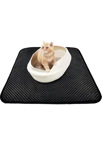 Siyah Stil M Beden Kedi Kum Kumu Mat Tuvalet Çift Taraflı Su Geçirmez Evcil Hayvanlar Tuzakçı Kediler Çöp Kutusu Kendi Kendini Temizleyen Eva Kaymaz Halı Evcil Hayvan Malzemeleri (Yurt Dışından)