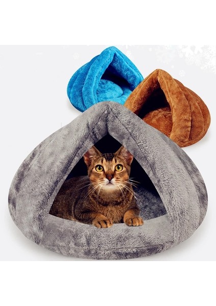 Yeşil Stil 50X50CM Pet Yatak Yumuşak Sıcak Yuva Kulübesi Uyku Tulumu Mat Pad Çadır Kedi Köpek Mağara Evi Için Yıkanabilir Peluş Derin Uyku Kedi Kumu Mat (Yurt Dışından)