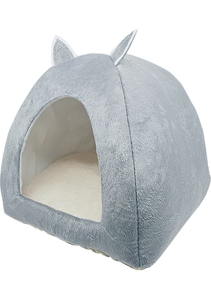 Gri Tarzı L 43CMX43CMX46CM Sevimli Kedi Yatak Kapalı Yavru Ev Kediler Için Sıcak Küçük Köpekler Yuva Katlanabilir Kedi Mağarası Uyku Peluş Paspaslar Yumuşak Kedi Evi (Yurt Dışından)