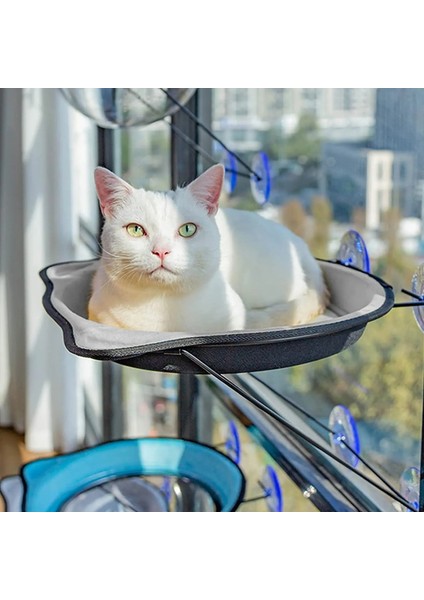 Gri Tarzı Kedi Yatağı Pencereye Monte Kedi Hamak Yatak Pet Koltuk Süper Vantuz Asılı Şezlong Kediler Küçük Köpekler Için Yumuşak Sıcak Yatak Tavşanlar (Yurt Dışından) fiyatları