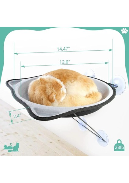 Gri Tarzı Kedi Yatağı Pencereye Monte Kedi Hamak Yatak Pet Koltuk Süper Vantuz Asılı Şezlong Kediler Küçük Köpekler Için Yumuşak Sıcak Yatak Tavşanlar (Yurt Dışından) fırsatları