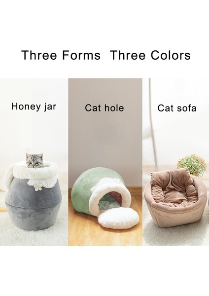 Yeşil Stil S 56X35X29CM Kış Sıcak Kedi Yatak Peluş Yumuşak Taşınabilir Katlanabilir Sevimli Kedi Evi Mağara Uyku Tulumu Yastık Kalınlaşmış Pet Yatak Yavru Ürünleri (Yurt Dışından) fırsatları