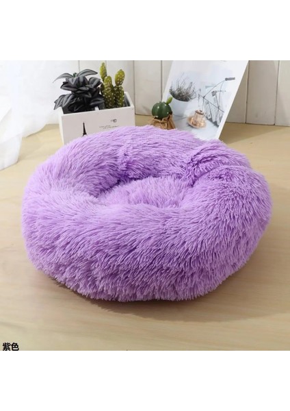 Mor Tarzı 40CM Uzun Peluş Köpek Kedi Yatağı Kedi Köpek Aksesuarları Sepeti Sakinleştirici Kış Sıcak Yatak Kedi Evi Yıkanabilir Kediler Için Yumuşak Küçük Köpek Mat Çanta Yatak (Yurt Dışından)