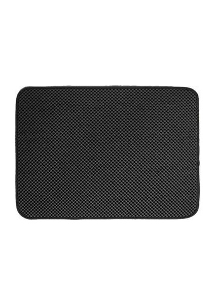 Siyah Stil 55X70 cm Kedi Kumu Mat Pad Trapper Çöp Kutusu Paspaslar Sandbox Tuvalet Çift Katmanlı Kaymaz Eva Evcil Hayvan Ürünleri Için Büyük Küçük Kedi Kumu Tepsisi (Yurt Dışından)