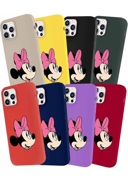 Samsung Galaxy A30S Soft Premier Kapak Minnie Mouse-A Tasarımlı Silikon Kılıf - Sarı