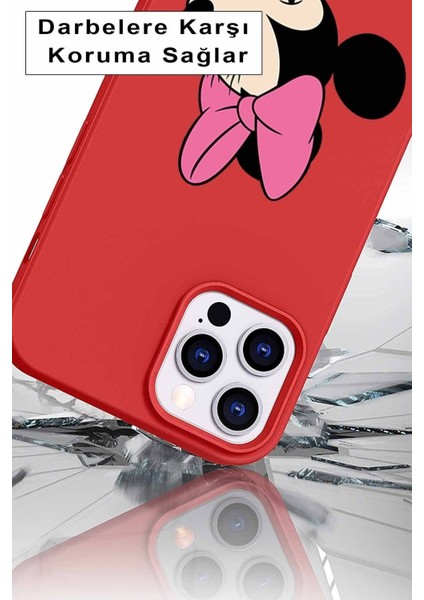 Samsung Galaxy A30S Soft Premier Kapak Minnie Mouse-A Tasarımlı Silikon Kılıf - Sarı