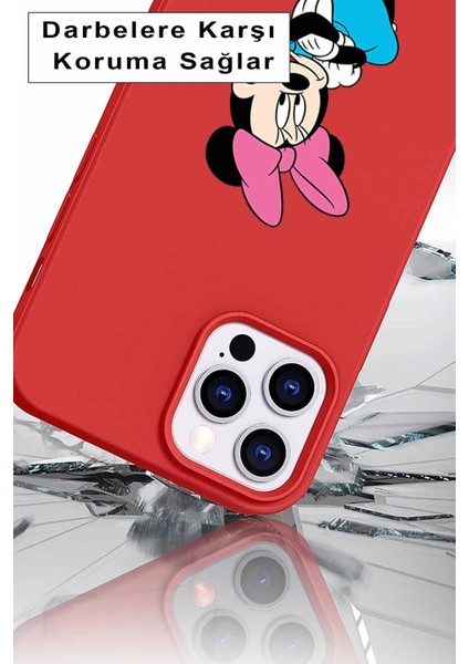 Samsung Galaxy A11 Soft Premier Kapak Minnie Mouse-D Tasarımlı Silikon Kılıf - Mor