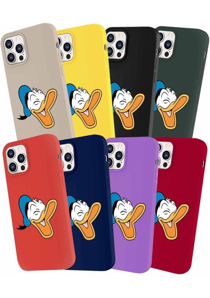 Samsung Galaxy A50 Soft Premier Kapak Donald Duck-E Tasarımlı Silikon Kılıf - Sarı