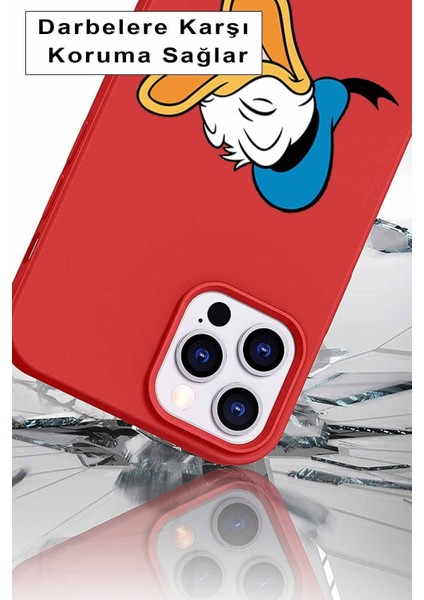 Samsung Galaxy A50 Soft Premier Kapak Donald Duck-E Tasarımlı Silikon Kılıf - Sarı