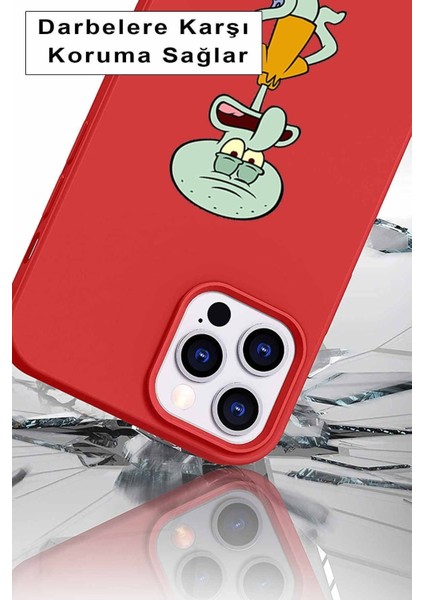 Samsung Galaxy A50S Soft Premier Kapak Squidward Dokunaç Tasarımlı Silikon Kılıf - Pudra
