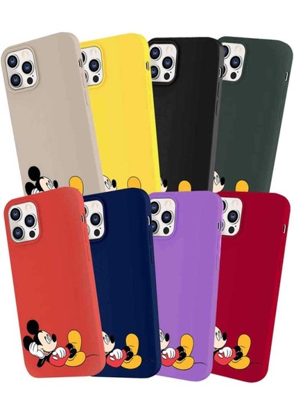 Samsung Galaxy A20 Soft Premier Kapak Mickey Mouse-F Tasarımlı Silikon Kılıf - Lacivert
