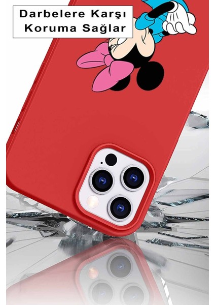 Samsung Galaxy A11 Soft Premier Kapak Minnie Mouse-F Tasarımlı Silikon Kılıf - Yeşil