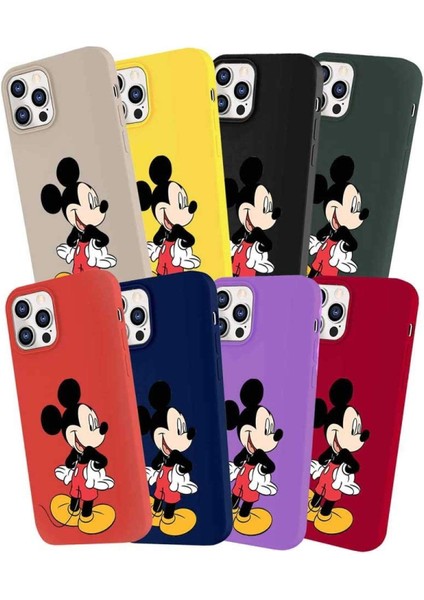 Samsung Galaxy J7 Core Soft Premier Kapak Mickey Mouse-D Tasarımlı Silikon Kılıf - Mor