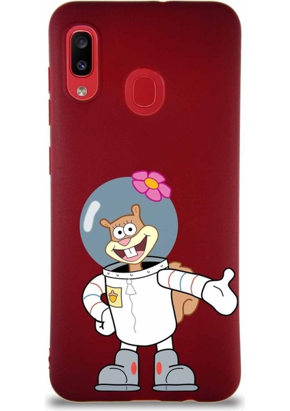 Samsung Galaxy A30 Soft Premier Kapak Sandy Tasarımlı Silikon Kılıf - Mürdüm