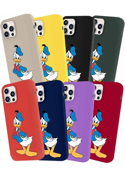 Samsung Galaxy M51 Soft Premier Kapak Donald Duck-D Tasarımlı Silikon Kılıf - Sarı