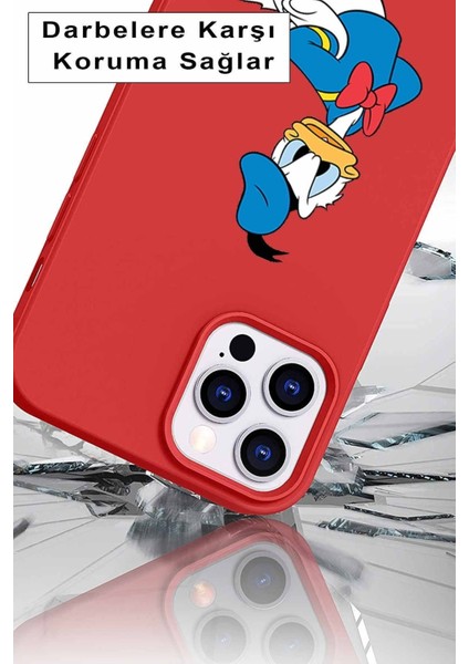 Samsung Galaxy M51 Soft Premier Kapak Donald Duck-D Tasarımlı Silikon Kılıf - Sarı