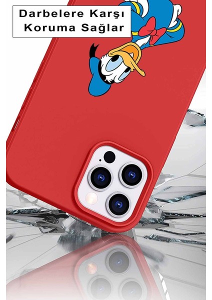 Samsung Galaxy A50 Soft Premier Kapak Donald Duck-C Tasarımlı Silikon Kılıf - Mürdüm