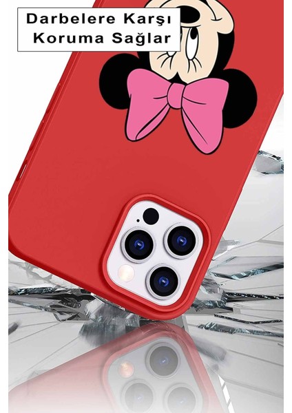 Samsung Galaxy A81 Soft Premier Kapak Minnie Mouse-C Tasarımlı Silikon Kılıf - Mürdüm