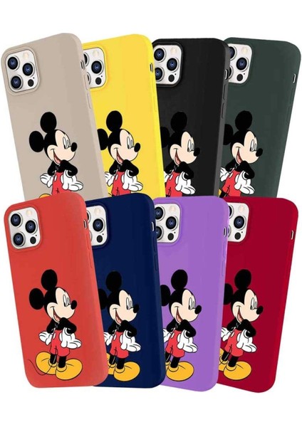 Printify Samsung Galaxy A31 Soft Premier Kapak Mickey Mouse-D Tasarımlı Silikon Kılıf - Kırmızı