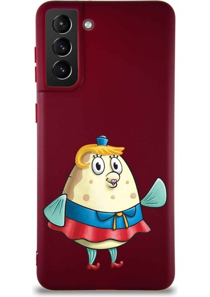 Samsung Galaxy S21 Plus Soft Premier Kapak Puff Tasarımlı Silikon Kılıf - Mürdüm
