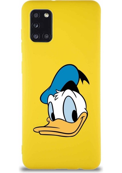 Printify Samsung Galaxy A31 Soft Premier Kapak Donald Duck-B Tasarımlı Silikon Kılıf - Sarı