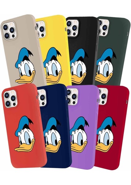 Samsung Galaxy J7 Core Soft Premier Kapak Donald Duck-B Tasarımlı Silikon Kılıf - Siyah