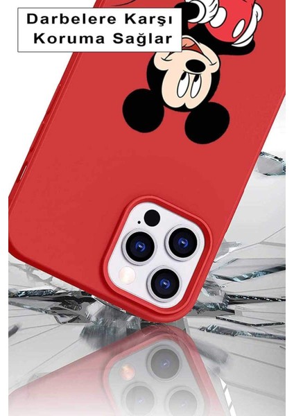 Samsung Galaxy S21 Soft Premier Kapak Mickey Mouse-E Tasarımlı Silikon Kılıf - Lacivert
