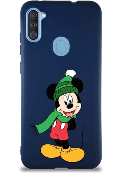 Samsung Galaxy M11 Soft Premier Kapak Mickey Mouse-G Tasarımlı Silikon Kılıf - Lacivert
