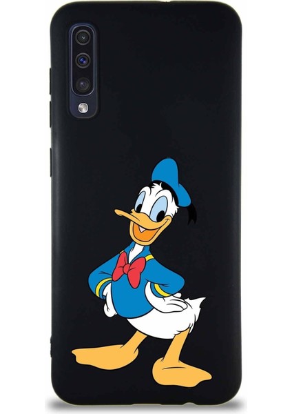 Samsung Galaxy A30S Soft Premier Kapak Donald Duck-C Tasarımlı Silikon Kılıf - Siyah