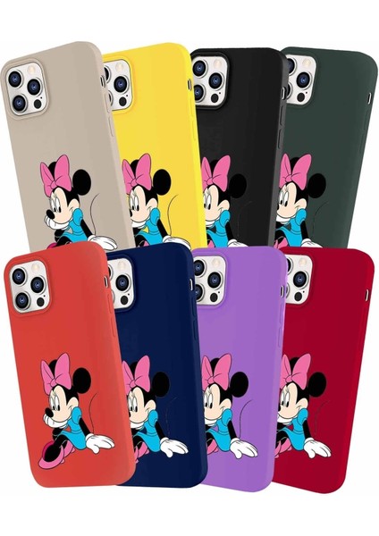 Samsung Galaxy M51 Soft Premier Kapak Minnie Mouse-E Tasarımlı Silikon Kılıf - Siyah